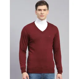 Monte Carlo Mix Maroon Regular Fit Pure Wool Sweatshirt-picture-14