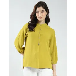 Monte Carlo Mustard Polyester Solid Top-picture-32