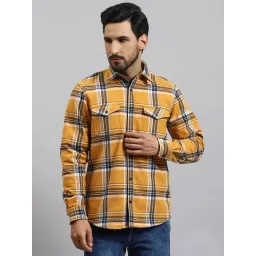 Monte Carlo Mustard Regular Fit Checks Shirt-picture-17
