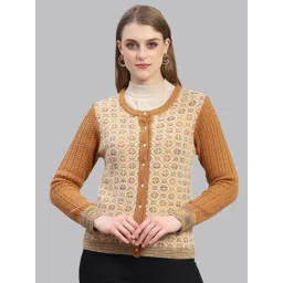 Monte Carlo Mustard Wool Printed Cardigan-picture-22
