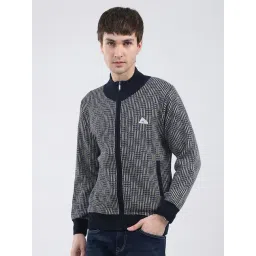 Monte Carlo Navy Blue Blend Wool Woven Design Jacket-picture-23