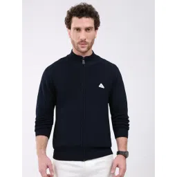 Monte Carlo Navy Blue Solid Regular Fit Jacket-picture-45