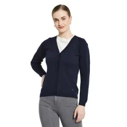 Monte Carlo Navy Wool Open Front Cardigan-image-7