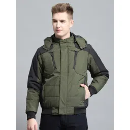 Monte Carlo Olive Regular Fit Quilted Hooded Jacket-picture-17