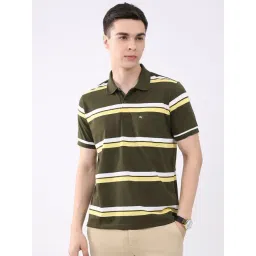 Monte Carlo Olive Regular Fit Striped Polo T-Shirt-picture-19