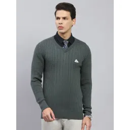 Monte Carlo Olive Regular Fit Texture Pullover-picture-40