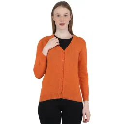 Monte Carlo Orange V Neck Cardigan-picture-38