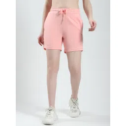 Monte Carlo Peach Cotton Blend Solid Shorts-picture-19