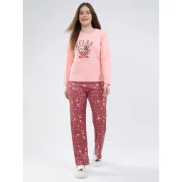 MONTE CARLO Peach Printed Top & Pyjama Set-picture-17
