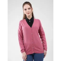 Monte Carlo Pink Blend Wool Solid Cardigan-picture-21