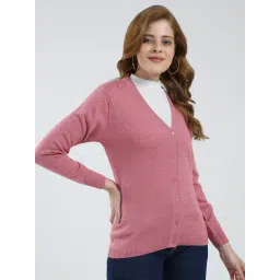 Monte Carlo Pink Blend Wool Solid Cardigan image 3