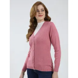 Monte Carlo Pink Blend Wool Solid Cardigan image 4