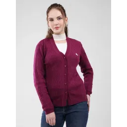 Monte Carlo Purple Blend Wool Woven Design Cardigan-picture-27