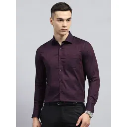 Monte Carlo Purple Cotton Regular Fit Printed Shirt-picture-27