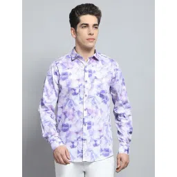 Monte Carlo Purple Cotton Regular Fit Printed Shirt-picture-12