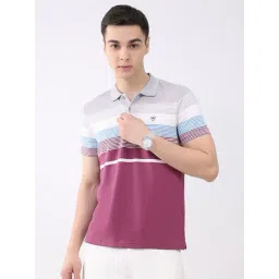 Monte Carlo Purple Regular Fit Striped Polo T-Shirt-picture-19