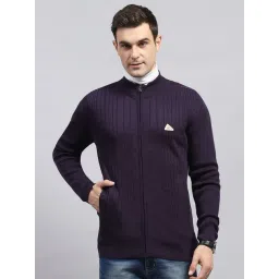 Monte Carlo Purple Regular Fit Texture Pullover-picture-46