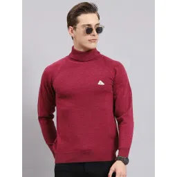 Monte Carlo Purple Wool Blend Regular Fit Solid Pullover-picture-31