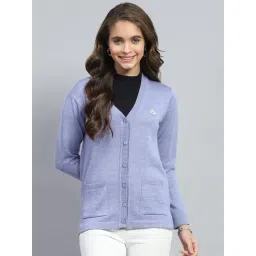Monte Carlo Purple Wool Solid Full Sleeve Cardigan-picture-43