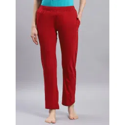 Monte Carlo Red Cotton Blend Regular Fit Mid Rise Trackpants-picture-40