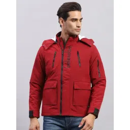 Monte Carlo Red Cotton Blend Regular Fit Solid Jacket-picture-33