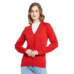 Monte Carlo Red Wool Open Front Cardigan-picture-30