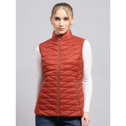 Monte Carlo Rust Nylon Blend Solid Sleeveless Jacket-picture-18