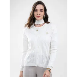 Monte Carlo Self Design Cable Knit High Neck Cardigan-picture-14