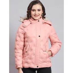 Monte Carlo Self Design Faux Fur Trim Lightweight Parka Jacket-picture-18