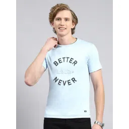 Monte Carlo Sky Blue Cotton Regular Fit Printed T-Shirt-picture-26
