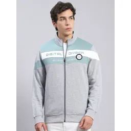 Monte Carlo Sky Grey Regular Fit Colour Block Sweatshirt-picture-35