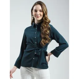 Monte Carlo Teal Cotton Blend Solid Top-picture-42