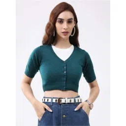 Monte Carlo Teal Green Regular Fit Cardigan-picture-41