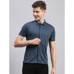 Monte Carlo Teal Regular Fit Shirt-picture-12