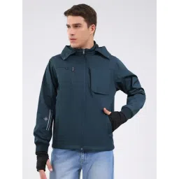 Monte Carlo Teal Regular Fit Solid Full Sleeves Jacket-picture-15