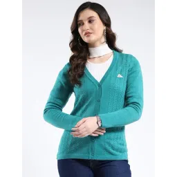 Monte Carlo Teal Wool Regular Chevron Cardigan-picture-21
