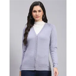 Monte Carlo V-Neck Long Sleeves Woollen Cardigan Sweater-picture-41