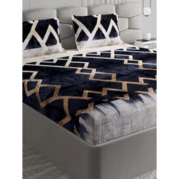 Monte Carlo VIBE Navy Blue & Grey 210 TC King Bedsheet Set 2.50 m x 2.75 m 247 GSM-picture-34