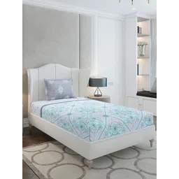 Monte Carlo White & Grey Floral Printed Cotton 144 TC Single Bedsheet Set 2.29 m x 1.52 m-picture-39