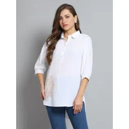 Monte Carlo White Regular Fit Self Pattern Top-picture-37
