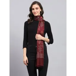 Monte Carlo Wine Floral Print Stole-picture-36