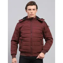 Monte Carlo Wine Regular Fit Quilted Hooded Jacket-picture-34