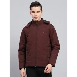 Monte Carlo Wine Regular Fit Quilted Hooded Jacket-picture-33
