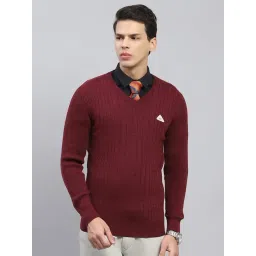 Monte Carlo Wine Regular Fit Texture Pullover-picture-20