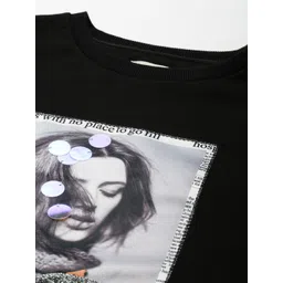 Monte Carlo Women Black & Grey Printed Sweatshirt image 5