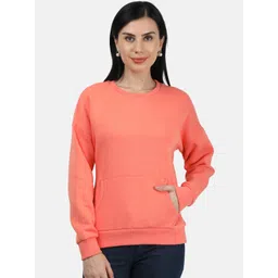 Monte Carlo Women Brown Solid Cotton Blend Sweatshirt-picture-29