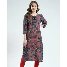 monte carlo Women Embroidered Round-Neck Kurti-picture-30