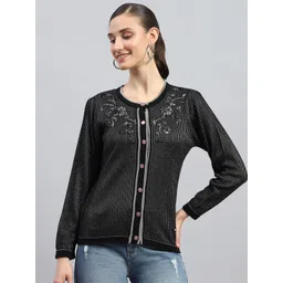 Monte Carlo Women Floral Woollen Cardigan-picture-37