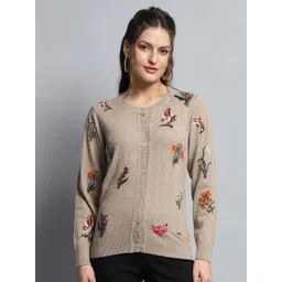 Monte Carlo Women Floral Woollen Cardigan-picture-36