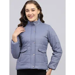Monte Carlo Women Mock Collar Solid Casual Padded Jacket-picture-26
